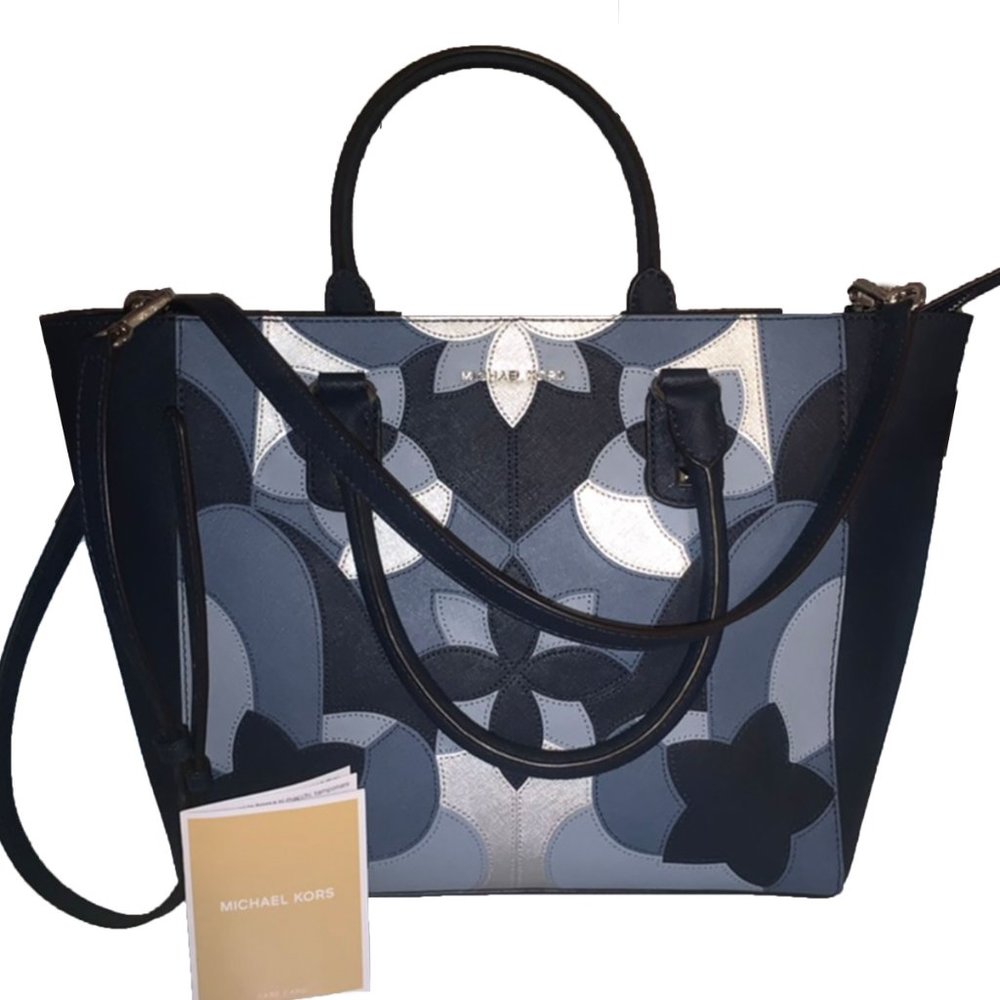 Michael Kors Blue and Black Crossbody Bag